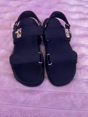 a new day Black Strappy Buckle Sandals